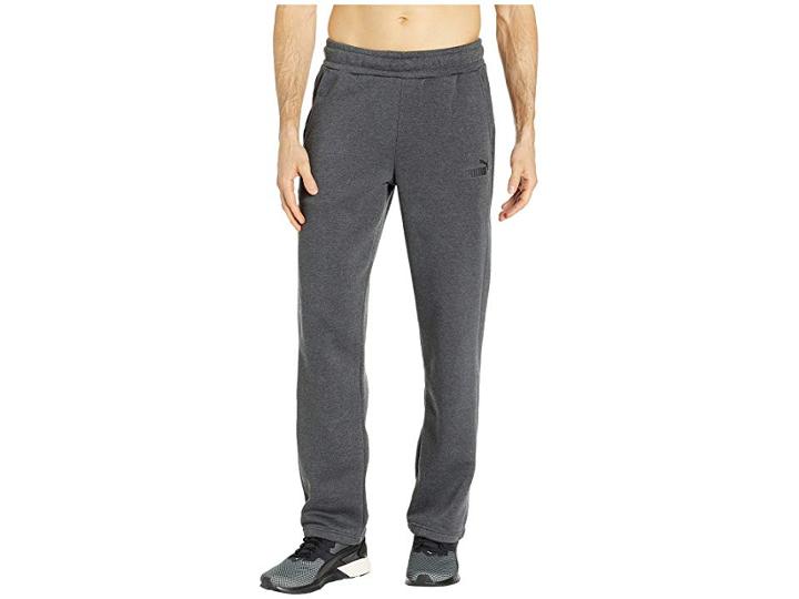 Puma Essential Logo Fleece Pants (dark Gray Heather) Men's Casual Pants