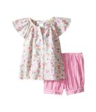 Ralph Lauren Baby Printed Cotton Striped Shorts Set (infant) (pink/white Multi) Girl's Active Sets