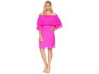 Lauren Ralph Lauren 2e Poly Georgette Romina 3/4 Sleeve Day Dress (paradise Pink) Women's Dress