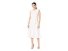 Taylor Cap Sleeve Clipdot Lace Insert Midi Dress (ivory) Women's Dress