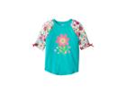 Hatley Kids Wallpaper Flowers Short Sleeve Rashguard (toddler/little Kids/big Kids) (aqua) Girl's Swimwear