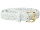 Lauren Ralph Lauren 1 1/4 Woven Elastic Stretch Belt With Roller Engraved Buckle (white) Women's Belts