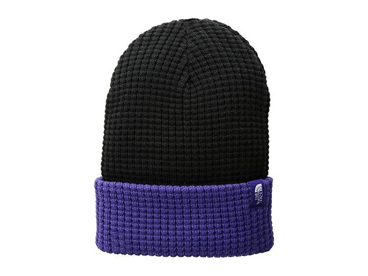 The North Face Kids Waffle Beanie (big Kids) (tnf Black/deep Blue) Beanies