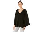 Bcbgmaxazria Masha Oversized V-neck Cropped Pullover (black) Women's Long Sleeve Pullover