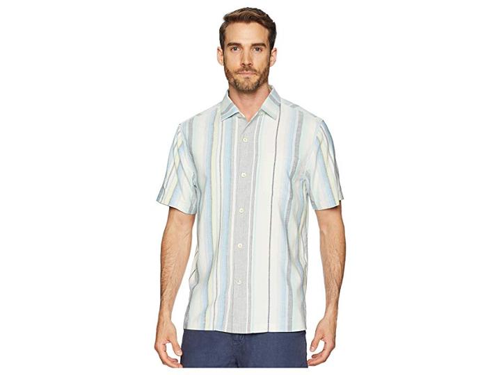 Tommy Bahama Posado Sands Camp Shirt (blue Aster) Men's Clothing