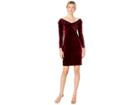 Vince Camuto Long Sleeve Cross Front Velvet Dress (cabernet) Women's Dress