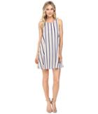 Brigitte Bailey Tansy Sleeveless Dress With Ruffled Back (stone/navy) Women's Dress