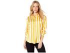 Juicy Couture Awning Stripe Satin Shirt (sunlit Awning Stripe) Women's Blouse