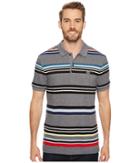 Lacoste Short Sleeve Mouline Striped Heavy Pique Jaspe Polo