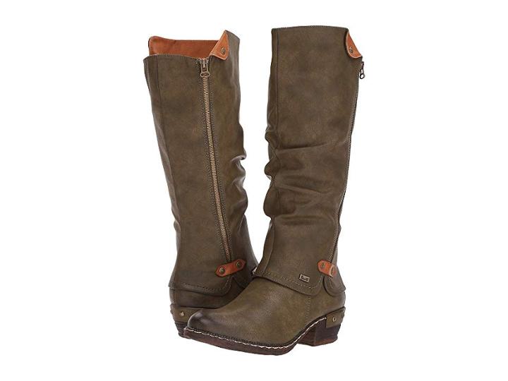 Rieker 93655 (olive/cayenne) Women's Dress Boots