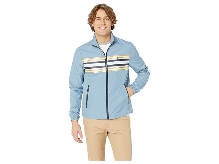 Original Penguin Printed Chest Stripe Ratner (faded Denim) Men's Coat