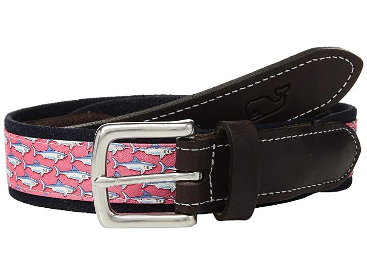 Vineyard Vines Sharks Canvas Club Belt (cape Coral) Men's Belts