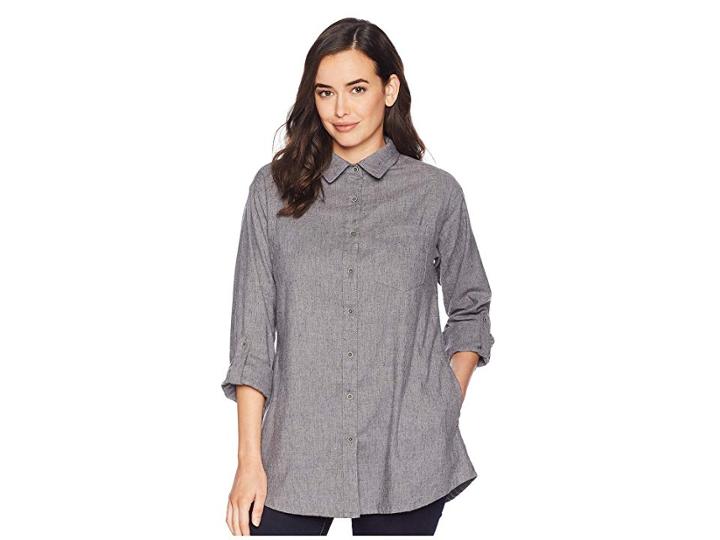 Prana Aster Tunic (gravel) Women's Long Sleeve Button Up