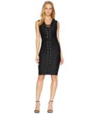 Bebe Reckless Lace-up At Center Front (black) Women's Clothing