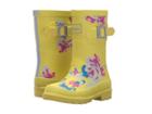 Joules Kids Printed Welly Rain Boot (toddler/little Kid/big Kid) (yellow Margate Floral) Girls Shoes
