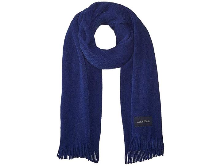 Calvin Klein Basic Wrap Knit Scarf (adrenaline Blue) Scarves