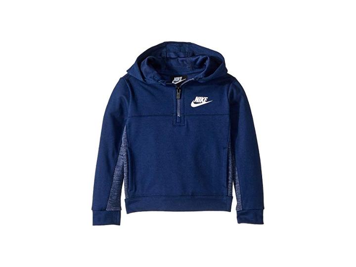Nike Kids Av15 1/2 Zip Hoodie (toddler) (blue Void) Boy's Sweatshirt