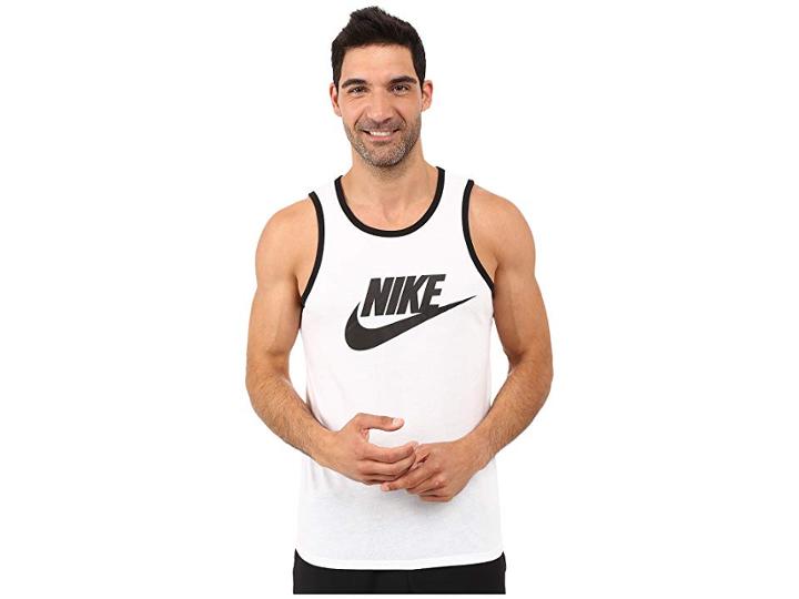 Nike Ace Logo Tank Top (white/black/black) Men's Sleeveless
