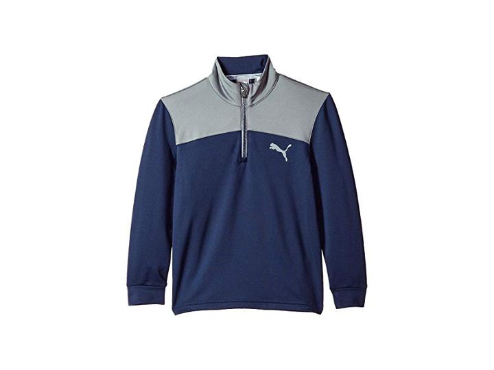 Puma Golf Kids Color Block 1/4 Zip Jr (big Kids) (peacoat) Boy's Clothing