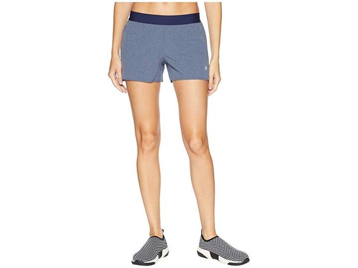 Asics Legends 3.5 Woven Shorts (peacoat Heather) Women's Shorts