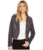 Blank Nyc Grey Suede Moto Jacket In Star Gazer (star Gazer) Women's Coat