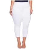 Lysse Plus Size Denim Cuffed Crop (white) Women's Casual Pants