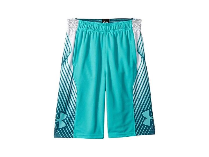 Under Armour Kids Space The Floor Novelty Shorts (big Kids) (teal Punch/tourmaline Teal/teal Punch) Boy's Shorts