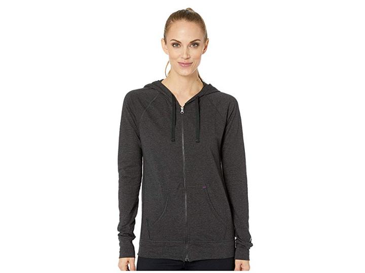 Champion Heathered Jersey Jacket (black Heather) Women's Coat