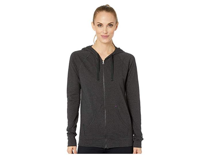 Champion Heathered Jersey Jacket (black Heather) Women's Coat