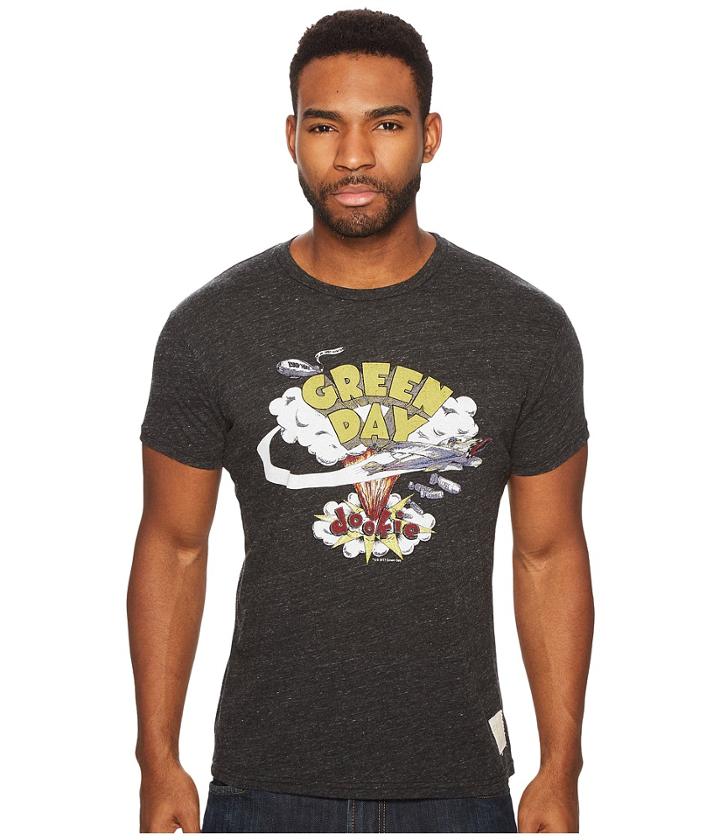 The Original Retro Brand Green Day Short Sleeve Tri-blend Tee (streaky Black) Men's T Shirt