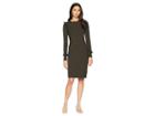 Susana Monaco Ruffle Detail Long Sleeve Dress (hunter Green) Women's Dress