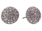 Nina Small Paved Button Earrings (black Rhodium/light Amethyst Swarovski) Earring