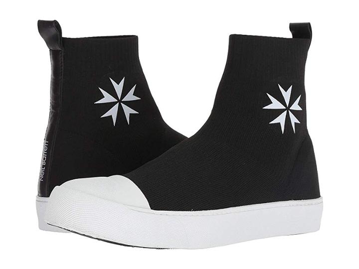 Neil Barrett Military Star Techknit Sock Sneaker (black/white) Men's Shoes