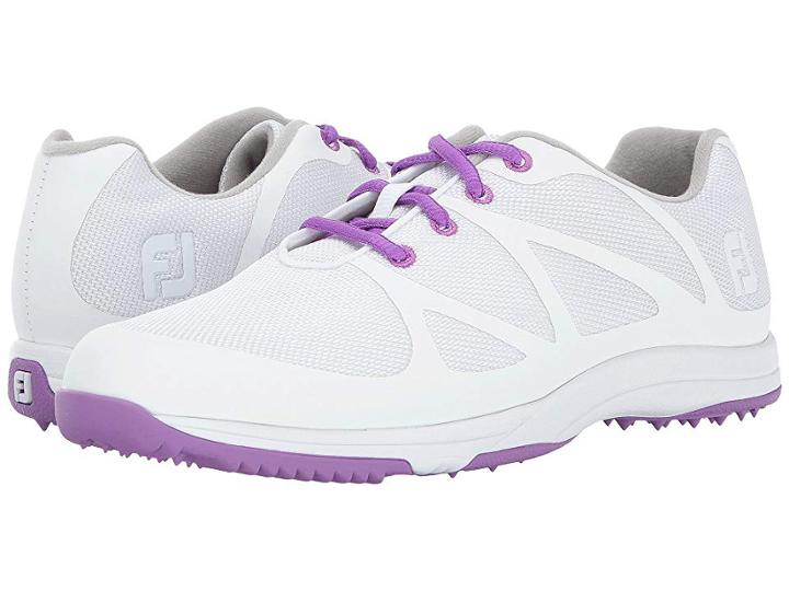 Footjoy Fj Leisure (white/purple) Women's Golf Shoes