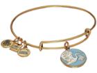 Alex And Ani Blue Special Delivery Charm Bangle (rafaelian Gold Finish) Bracelet