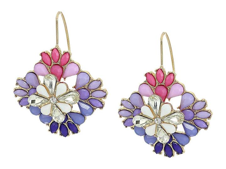 Steve Madden Statement Casted Stone Dangle Earrings (multi) Earring