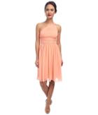 Donna Morgan Rhea One-shoulder Dress (peach Fuzz) Women's Dress