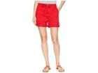 Lauren Ralph Lauren Cotton Twill Drawstring Shorts (lipstick Red) Women's Shorts