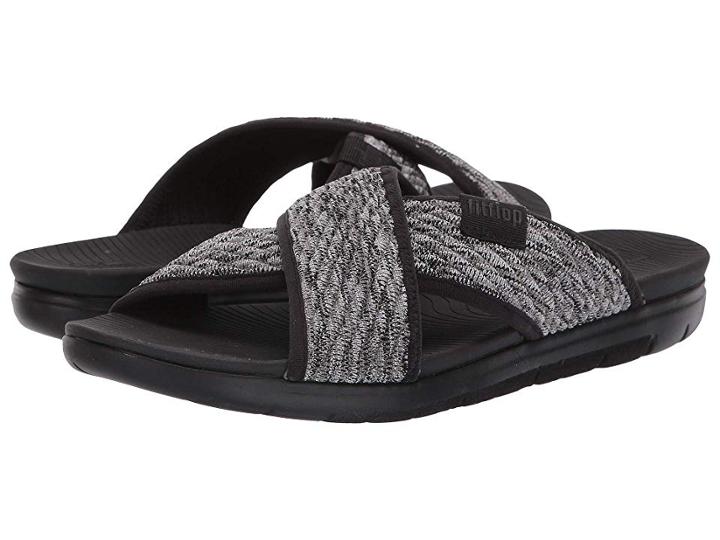 Fitflop Artknit Cross Slide (black Mix) Women's  Shoes