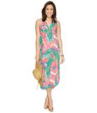 Lilly Pulitzer Bailey Silk Midi Dress (serene Blue Paradise Bound) Women's Dress