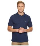 Lacoste Short Sleeve Classic Fit Chine Pique Polo Shirt (nocturne Blue Chine) Men's Short Sleeve Pullover