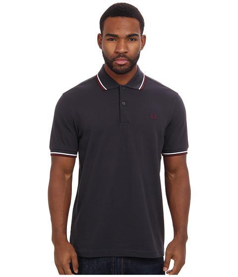 Fred Perry Twin Tipped Fred Perry Polo (dark Grey) Men's Short Sleeve Pullover