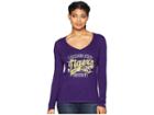 Champion College Lsu Tigers Long Sleeve V-neck Tee (champion Purple 2) Women's T Shirt