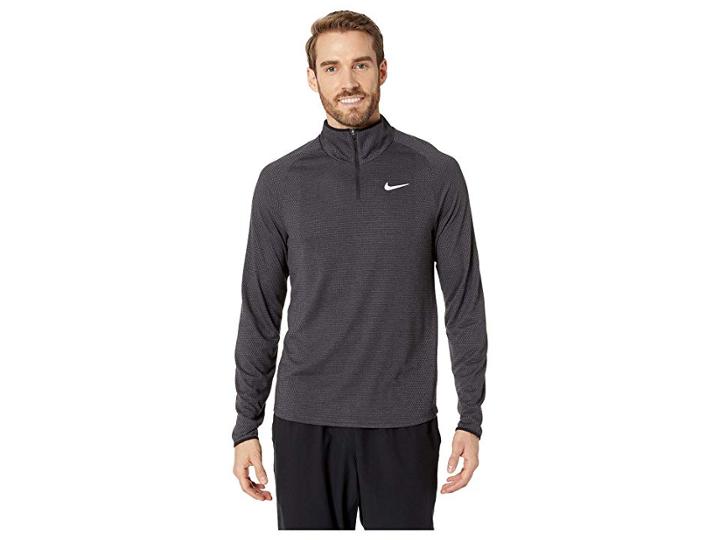 Nike Nikecourt Challenger 1/2 Zip Long Sleeve Top (black/black/black/black) Men's Clothing