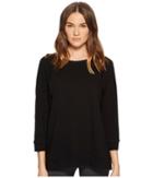Eileen Fisher Bateau Neck Box-top (black) Women's Long Sleeve Pullover