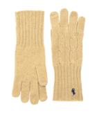 Polo Ralph Lauren Cashmere Blend Classic Cable Knit Gloves (camel Melange) Extreme Cold Weather Gloves