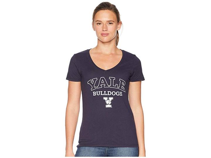 Champion College Yale Bulldogs University V-neck Tee (navy) Women's T Shirt