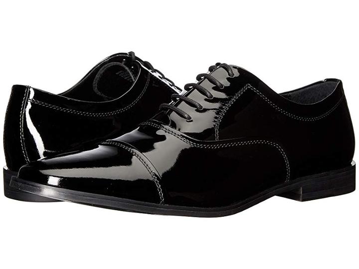 Calvin Klein Nino (black Patent) Men's Plain Toe Shoes