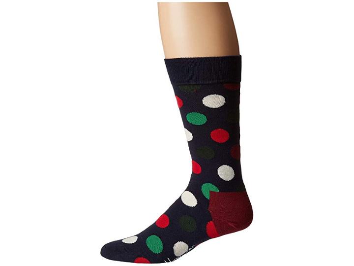 Happy Socks Holiday Big Dot Sock (red/green) Men's Crew Cut Socks Shoes