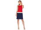 Anne Klein Ottoman Stitch Color Blocked Sheath Dress With Faux Pockets (marine Red/marine Blue Combo) Women's Dress
